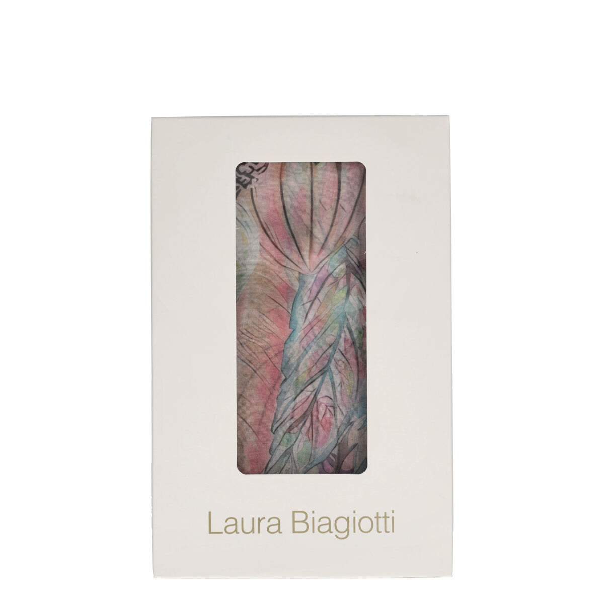 Pashmina Donna Rosa Foglie Voille