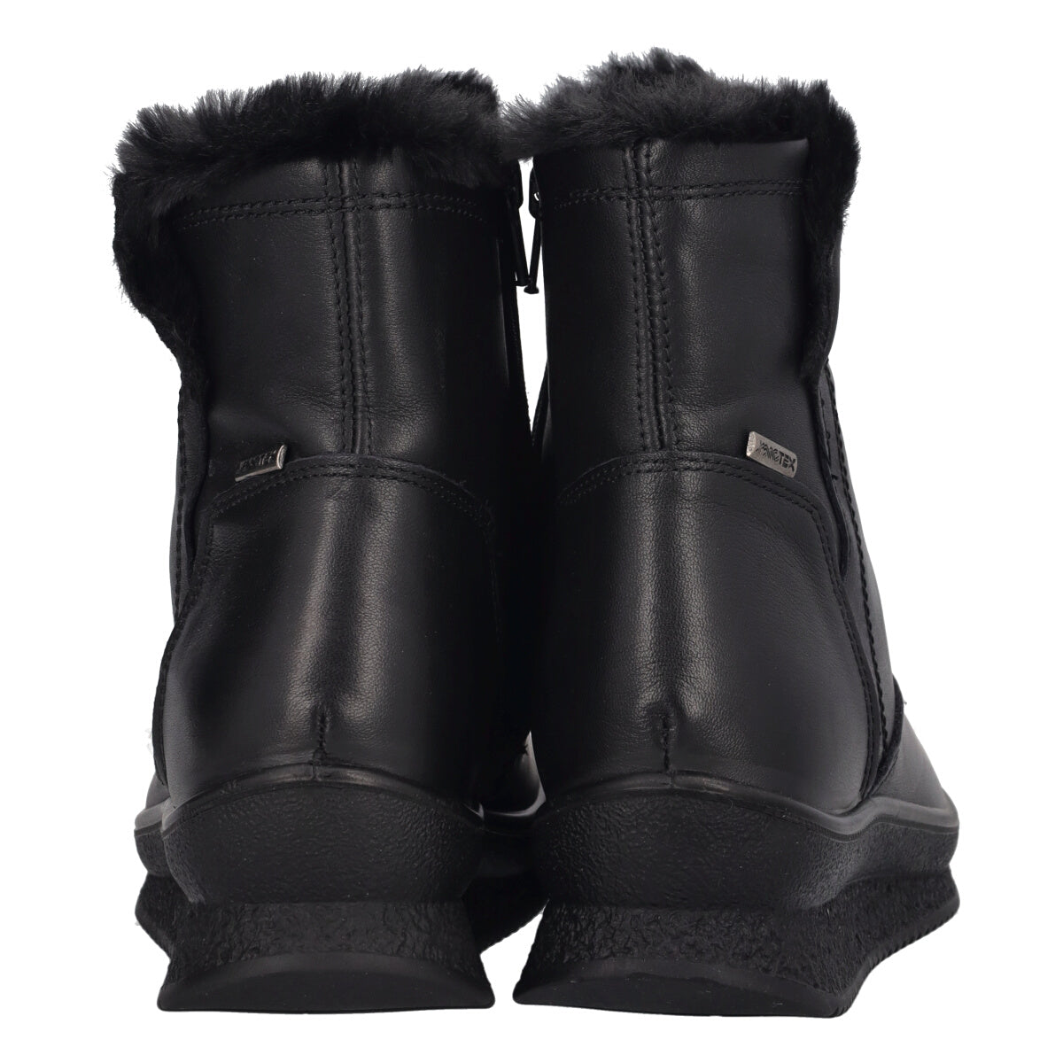 Stivaletti Comfort Donna Neri in Pelle Pianta Larga