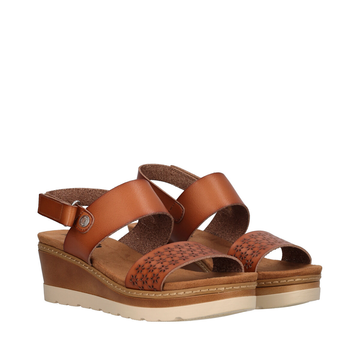 Sandalo Donna zeppa camel